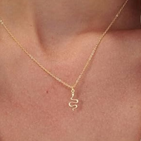 Neiman Marcus 14k Gold Plated Snake Necklace - Picture 2 of 4
